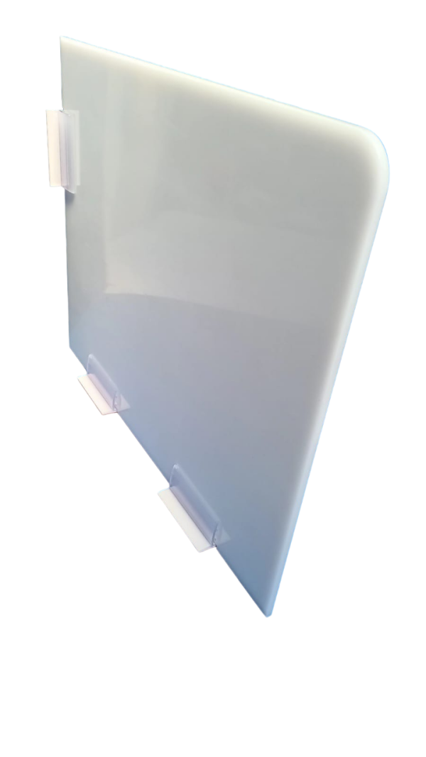 Divisor de espacios en acrílico de 4mm transparente. con medidas personalizables para salud.