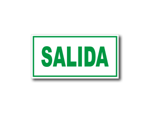 Señalética de Salida en acrílico blanco lechoso de 3mm con gráfica verde normativa - 20x10 y 30x15 cm.