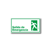 Señalética Salida de Emergencia Izquierda en acrílico blanco lechoso de 3mm con gráfica verde normativa - 20x10 y 30x15 cm.