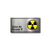 Señalética de Sala de Rayos X en Gravoply (PLÁSTICO ABS) acabado acerado - 20x10 y 30x15 cm.
