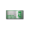 Salida de Emergencia Izquierda en gravoply (PLÁSTICO ABS) simula acero - 20x10 y 30x15 cm.