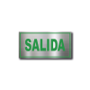 Señalética de Salida en Gravoply (PLÁSTICO ABS) acabado acerado con gráfica verde normativo - 20x10 y 30x15 cm.