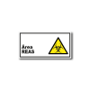 Señalética de Área REAS en acrílico blanco lechoso de 3mm con gráfica normativa.