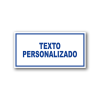Señalética personalizada en acrílico blanco con logo azul - Medidas 20x10 y 30x15 cm.