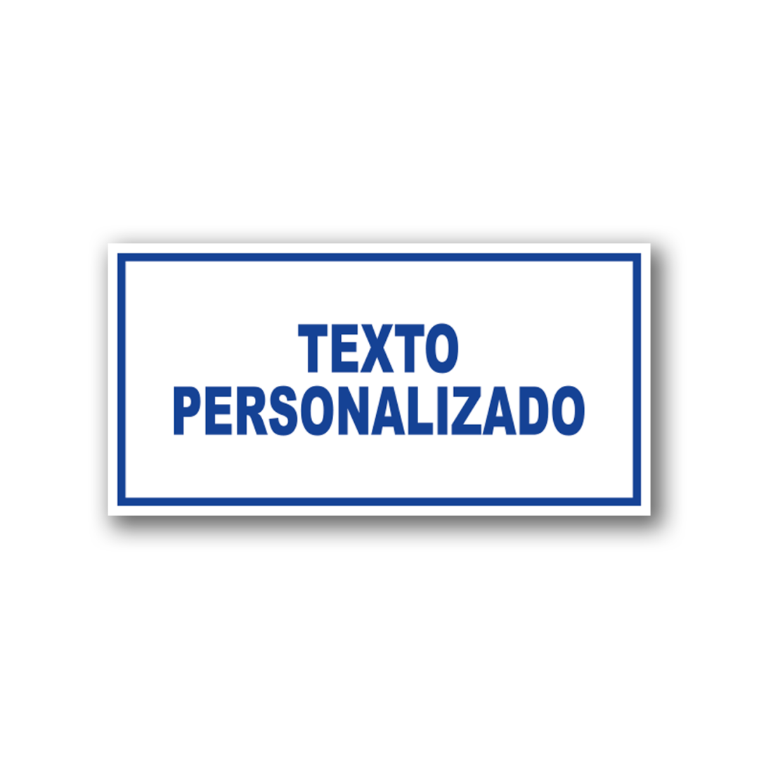 Señalética personalizada en acrílico blanco con logo azul - Medidas 20x10 y 30x15 cm.