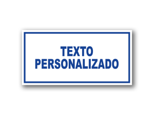 Señalética personalizada en acrílico blanco con logo azul - Medidas 20x10 y 30x15 cm.