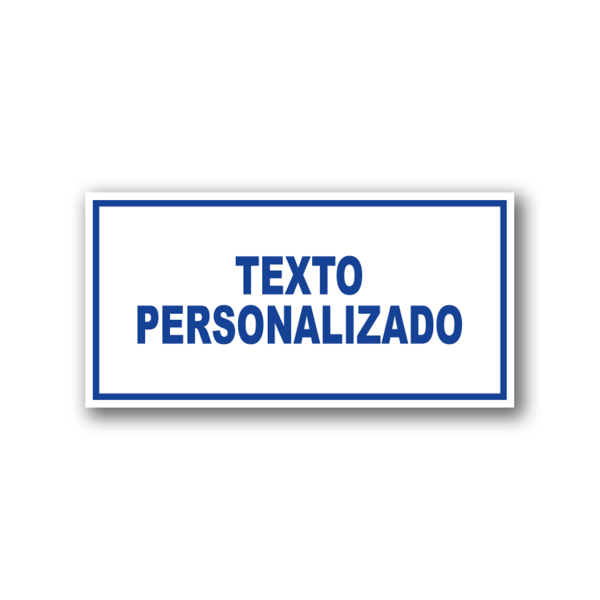 Señalética personalizada en acrílico blanco con logo azul - Medidas 20x10 y 30x15 cm.