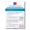 Diseño digital Letrero de Atención Preferente en PVC 5mm con gráfica en vinilo laminado brillante.