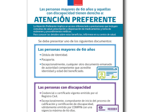 Diseño digital Letrero de Atención Preferente en PVC 5mm con gráfica en vinilo laminado brillante.